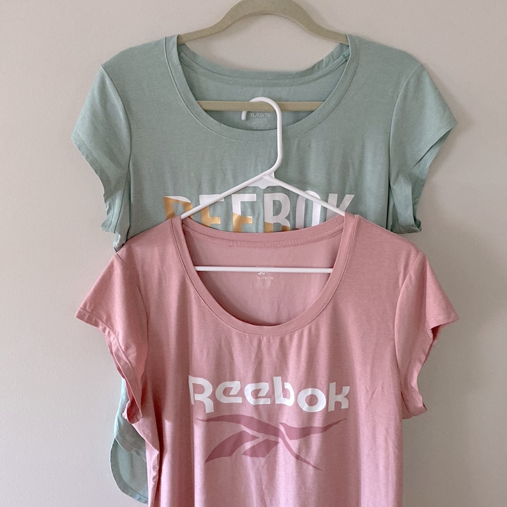 Two Reebok athletic T-shirts XL short sleeve polyester